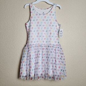 Disney White Tank Tulle Dress with Pastel Sea Life Print